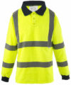 Yellow Sleeved Polo Shirt: NOT Personal Protective Equipment. Fabric, Flame Retardant. Fabric, Antistatic photo