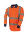 Orange Hi Vis Sleeved Polo Shirt: Fabric, Flame Retardant & Antistatic photo