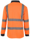 Orange Hi Vis Long Sleeve Polo Shirt EN20471 photo