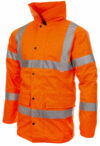 Orange Hi Vis Padded Parka: Fabric, Flame Retardant & Antistatic photo