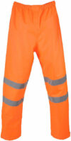 Orange Breathable Waterproof Trousers EN20471 photo
